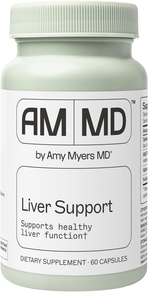 Amy Myers MD Liver Support - Supports Healthy Liver Function, Detox Pathways & Antioxidant Activity - with Selenium, Milk Thistle, Turmeric - 60 Capsules