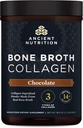 Ancient Nutrition Collagen Powder, Bone Broth Collagen, Chocolate, Hydrolyzed Multi Collagen Peptides, Supports Skin and Nails, Joint Supplement, 30 Servings, 18.6oz