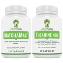 VitaMonk MatchaMax Matcha Capsules & L-Theanine 400mg - Boost Energy and Enhance Focus Bundle