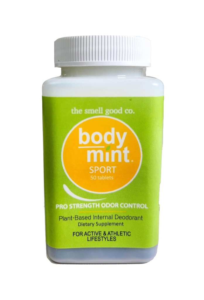 Body Mint Sport, Extra Strength Chlorophyll Deodorizing Supplement for Full Body Freshness, Aluminum-Free Plant-Based Internal Deodorant, Designed for Active and Athletic Lifestyles, 50 tabs