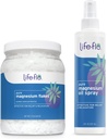 Life-flo Pure Magnesium Oil Spray 8oz and Magnesium Flakes for Bath 44oz - Magnesium Chloride from The Zechstein Seabed - Relief and Relaxation Bundle - Soothes Muscles and Joints - 60-Day Guarantee