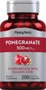 Piping Rock Pomegranate Extract | 500mg | 200 Capsules | Standardized with Ellagic Acid | Non-GMO, Gluten Free Supplement