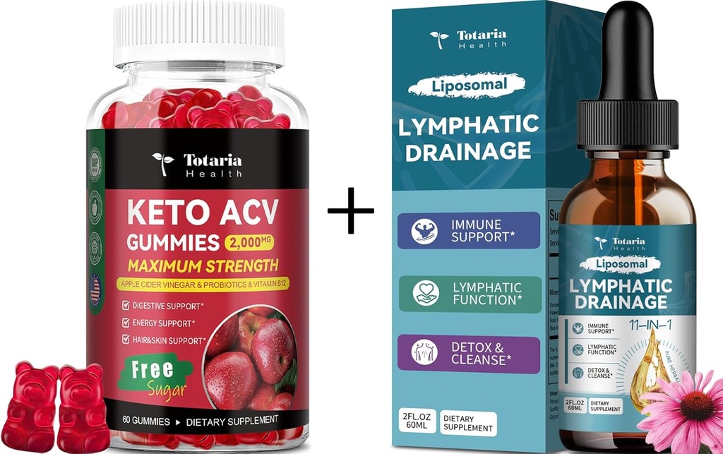 Totaria Keto ACV Gummies + Lymphatic Drainage Drops