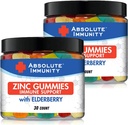 Absolute Immunity- ZINC and Elderberry Gummies - Immune System Health - Adults and Kids 30ct. 2 Pack