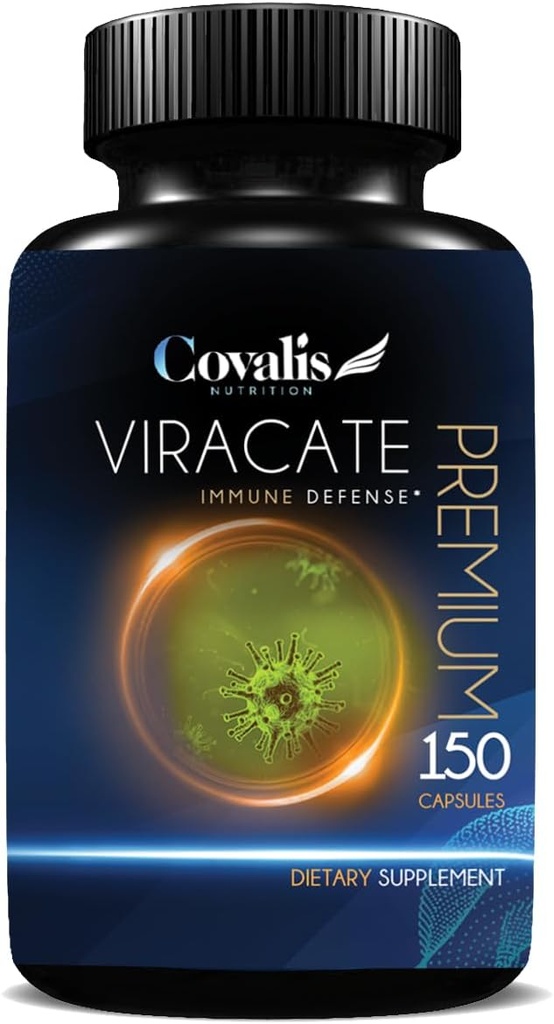 Viracate Immune Defense Supplement | with Monolaurin, Olive Leaf Extract, Cat's Claw, & Lysine | Anti-Microbial Properties | 150 Capsules
