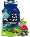 Men's Daily Multivitamin – Vegan Methylated Multivitamin for Men with Saw Palmetto, Biotin, Organic Superfoods, Probiotics & Enzymes – Energy, Gut & Optimal Health Support – Easy to Swallow Capsules