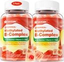 Women's & Men's Super Vitamin B Complex Filled Gummies, Methylated w/Omega 3, Magnesium,CoQ10, Ashwagandha,Vitamin C, TMG, Sugar Free - 60 Count (Pack of 2)