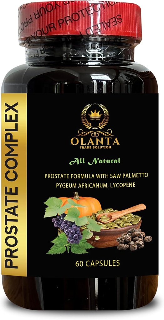 Prostate Support Pills - Prostate Complex for Men - lycopene Supplement, Prostate Vitamins Men, Herbal Prostate Support, Nutritional Support for Prostate - 1 Bottle