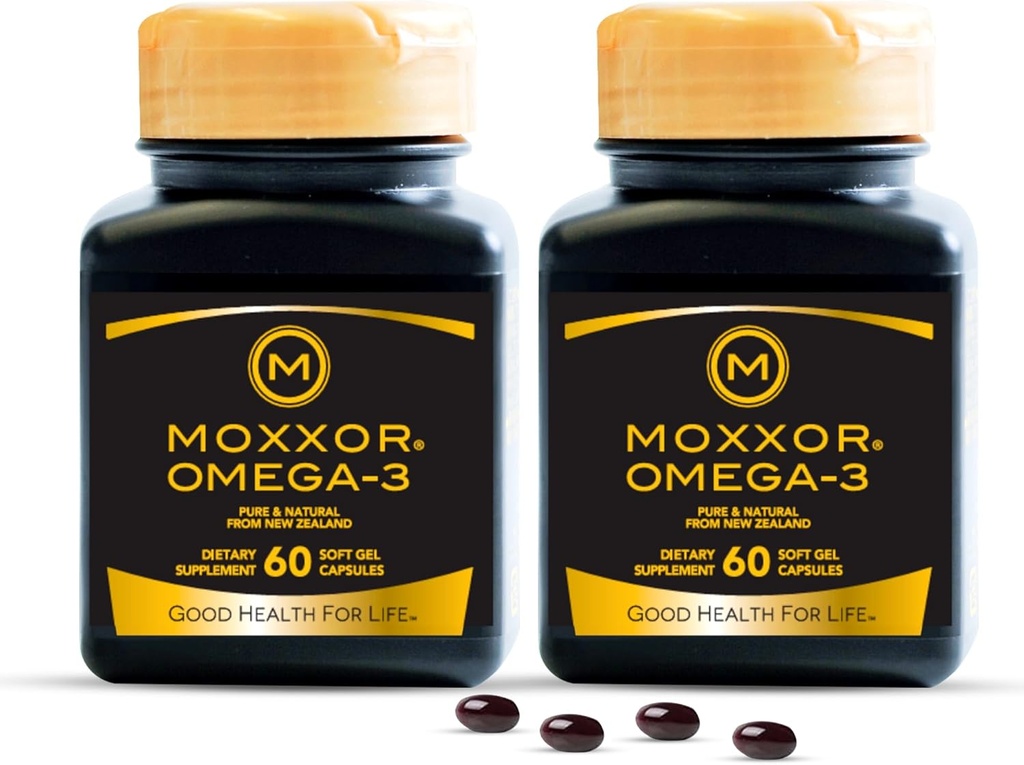 Omega 3 New Zealand Green Lipped Mussel Oil Soft Capsules for Joint Support and Mobility, Heart & Immune Support, No Fishy Aftertaste, 2-Pack, 120Soft caps, 2-Soft caps Per Day, 60 Day Supply