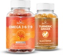 BeLive Omega 3 & Turmeric Gummies for Brain, Heart, Eye and Inmmune System, Mobility Support