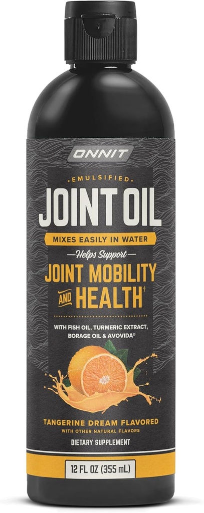 Onnit Joint Oil: Emulsified Liquid Fish Oil to Support Joint Health and Mobility - Tangerine Flavor (12oz)