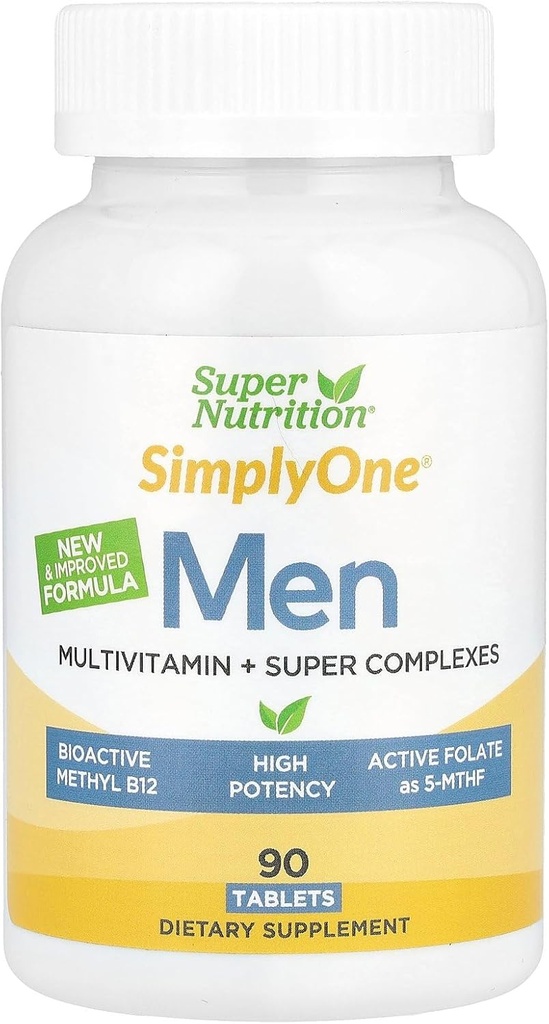 SuperNutrition SimplyOne®, Men’s Multivitamin + Super Complexes with Vitamin C + Super Adaptogen Complex, 90 Tablets