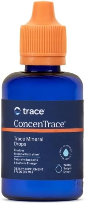 Trace Minerals ConcenTrace Trace Mineral Drops | Supports Energy, Digestion, Bone Health & Hydration, 70+ Ionic Trace Minerals w/ Magnesium, Chloride & Potassium | Keto, Vegan & Non-GMO | 24 Servings