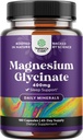 Pure Magnesium Glycinate Supplement 400mg Per Serving - Vegan High Absorption Chelated Magnesium Capsules for Women & Men with Elemental 400mg for Mood Sleep and Relaxation Support - 180 Count