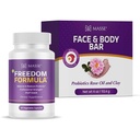 MASSE' Dietary Supplement for Probiotic Balance & Restore Formula and Sensitive Skin Face Wash with AcneZero Skin Cleanser