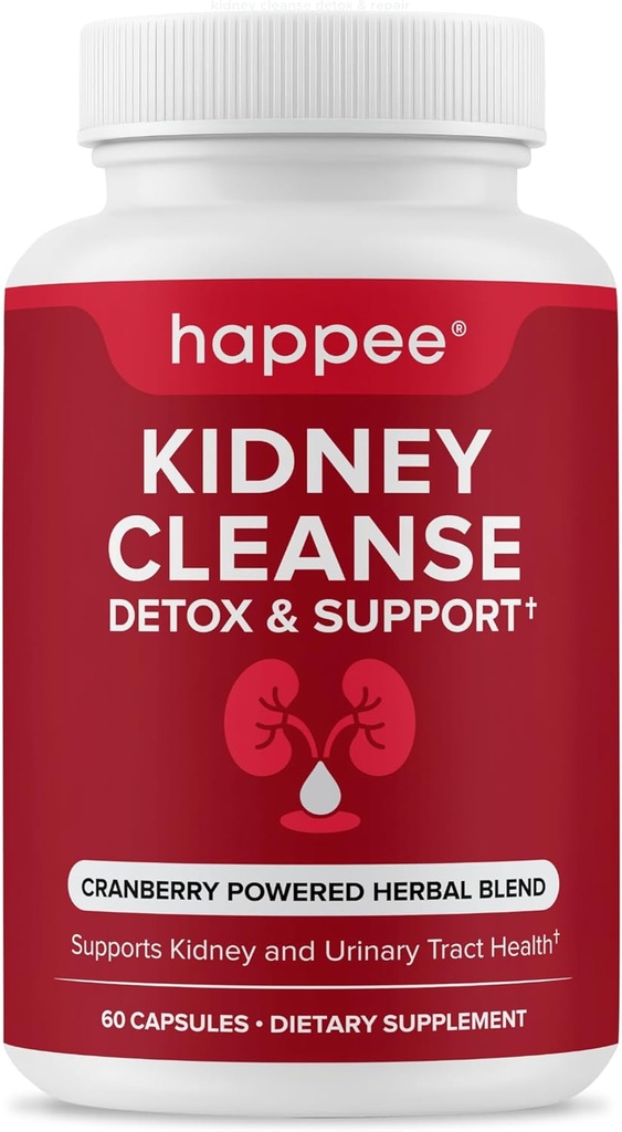 Kidney Cleanse Detox & Repair Formula – Natural Kidney Support Supplement with Cranberry & 21 Herbs for Renal, Bladder, & Urinary Tract Health – Flush Toxins & Renew - 60 Capsules