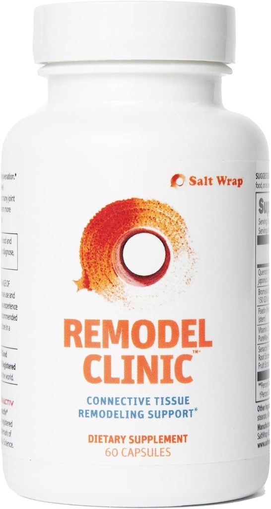 SaltWrap Remodel Clinic - Joint Remodeling Supplement for Senescent Cell Removal and Scar Tissue - Improve Mobility, Reduce Connective Tissue Stiffness - Fisetin, Quercetin, Bromelain - 60 Capsules