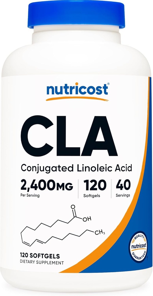 Nutricost CLA (Conjugated Linoleic Acid) 2,400mg, 120 Softgels - Gluten Free, Non-GMO, 800mg Per Softgel