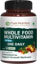 Pure Nutrition Whole Food Multivitamins for Men | 90 Tabs | One-A-Day | 100% RDA | 24 Natural Vitamins and Minerals | All Natural Plant Based Men's Multivitamin | 3 Months Supply