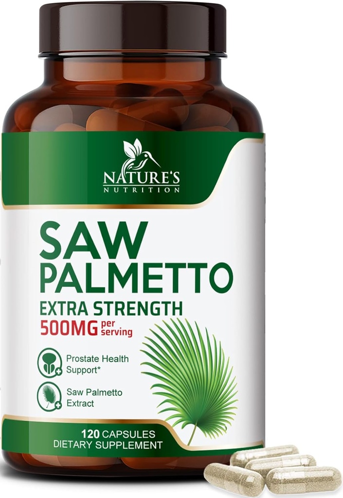 Saw Palmetto for Men 1000MG - 3X Strength Prostate Health Supplement - Herbal Extract Supplement - Prostate Supplements for Men's Health Support, Prostate Urinary & Hair Health Support - 120 Capsules