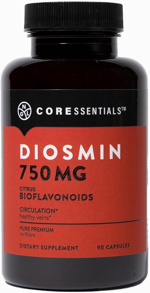NGL Pure Diosmin 750 mg - Citrus Bioflavonoids for Blood Circulation, Leg Veins Health, Purity Guarantee 90 Capsules