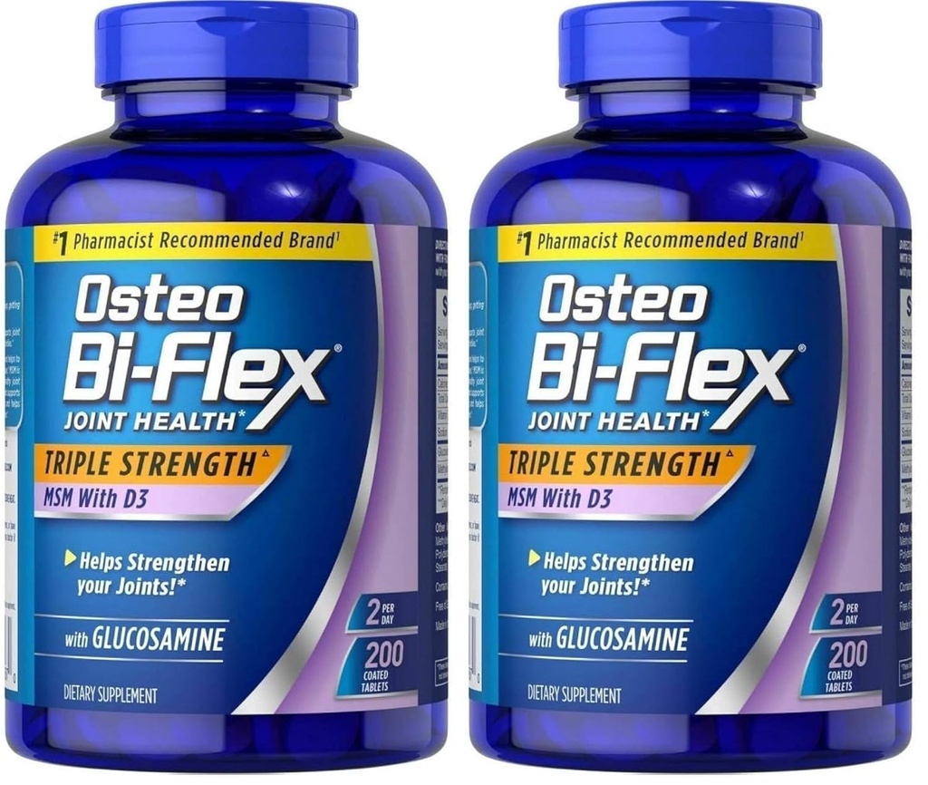 Osteo Bi-Flex Osteo Bi Supplement Glucosmine 1500 Mg Vitamin D 1000IU Tablet(200Count), 200Count (Pack of 2)