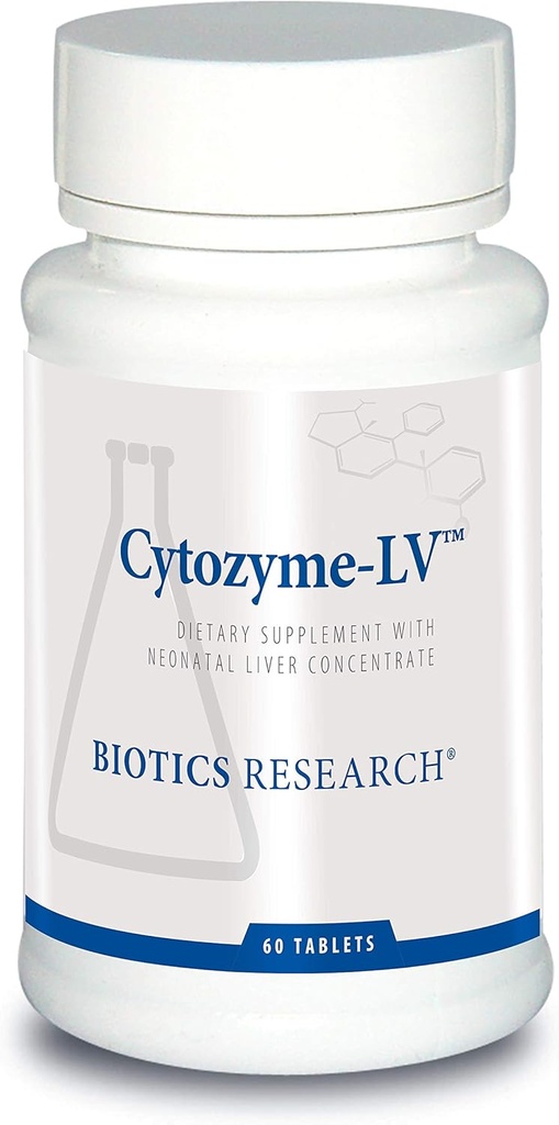 Biotics Research Cytozyme LV Neonatal Liver, Supports Healthy Liver Function and Serum Albumin, Excellent Source of B Vitamins and Iron, SOD, Catalase, Potent Antioxidant 60 Tablets