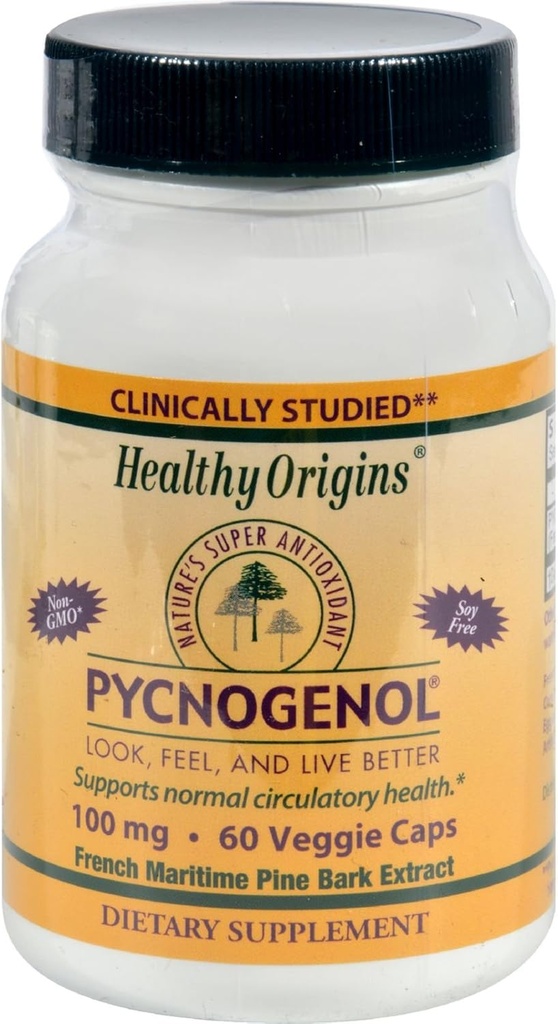 HEALTHY ORIGINS PYCNOGENOL VEG CAPS,100MG, 60 CAP