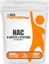 BulkSupplements.com NAC Powder - N-Acetyl Cysteine 600mg, NAC Supplement - Antioxidant Support, Gluten Free - 600mg per Serving, 1667 Servings, 1kg (2.2 lbs) (Pack of 1)