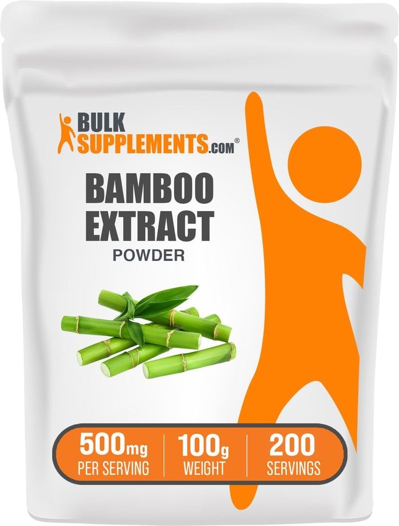 BulkSupplements.com Bamboo Extract Powder - Silica Supplements, Bamboo Supplement - Herbal & Gluten Free, 500mg per Serving, 100g (3.5 oz) (Pack of 1)