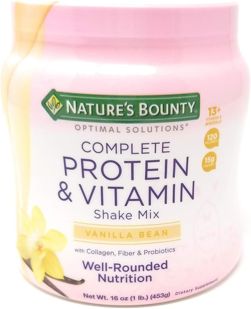 Natures Bounty Protein Vitamin Shake, Mix Vanilla 16 oz (Pack of 2)