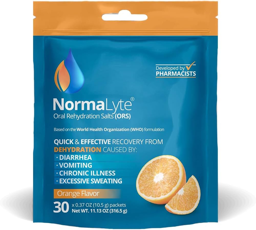 NormaLyte Orange - FSA Eligible Electrolyte Powder Packets | Clinically Studied Electrolyte Drink Mix | 30 Count Effective Hydration Sticks