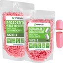 XPRS Nutra Vegan Size 1 Separated Capsules - 500 Count Premium Empty Capsules Separated in Bags - Pills 1 Empty for DIY Supplement Filling (Pink)