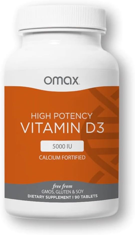 Omax3 Vitamin D3 5000 IU + Calcium, 90-Day Supply, Strong Bones, Muscles & Joints, Heart Health, Immunity, Non GMO, No Gluten, No Soy (New Packaging) - 90 Tablets (90)