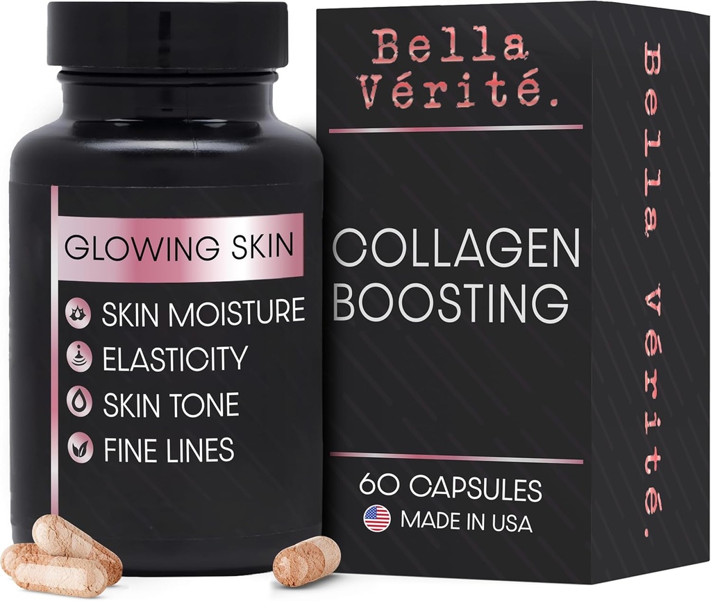 Bella Vérité Daily Collagen Supplement for Women & Men - Essential Vitamins for a Youthful, Radiant Complexion & Overall Health - Support Glowing & Smooth Skin, Reduce Wrinkles & Dryness (60 Capsules)