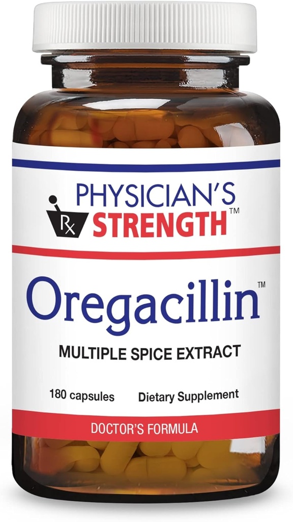 Physician's Strength Oregacillin - 180 Capsules - Multiple Spice Extract - Respiratory Health Support - 180 Servings