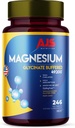 AJS Magnesium Glycinate 400mg, Magnesium Glycinate Capsules 246 Tablets, Gluten-Free, Non-GMO Supplements, Dietary Magnesium Supplement with Organic Coating, Supports Your Well-Being, 4 Months