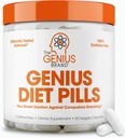 The Genius Brand - Genius Diet Pills for Weight Loss Support, 50 Veggie Capsules - Smart Appetite Suppressant for Women and Men - Natural 5-HTP & Saffron Supplement - Cortisol & Thyroid Support