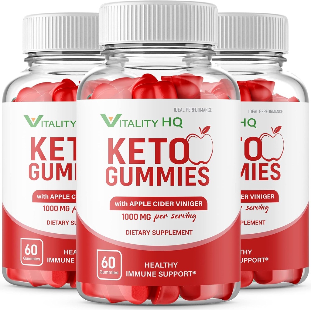IDEAL PERFORMANCE (3 Pack) Vitality HQ Ketos Gummies Vitality Ketos ACV Gummies Vitality ACV Gummie Vitality Ketos Gummies (180 Gummies)
