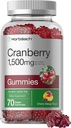 Horbäach Cranberry Gummie Supplement | 70 Vegan Cherry Mango Chews | High Potency Extract Formula | Non-GMO and Gluten Free