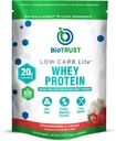 BioTrust Low Carb Lite, 20 Grams of Grass-Fed Whey Protein Isolate, 100 Calories, ProHydrolase Digestive Enzymes, Non-GMO, Free from Soy and Gluten, rBGH-Free (14 Servings) (Strawberries and Cream)
