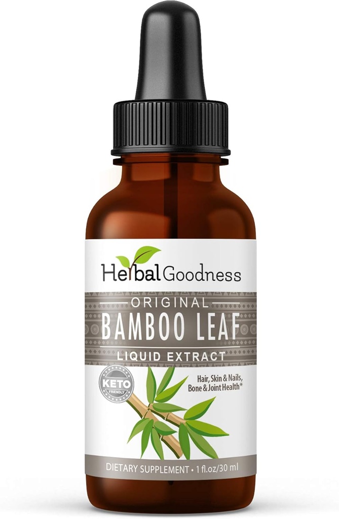 Herbal Papaya Bamboo Extract Liquid Collagen Silica Supplements 1oz - Silicio Organico - Organic Hair, Skin and Nails Vitamins Bamboo Leaves Extract - Strengthens Bone and Joints - 1 Bottle