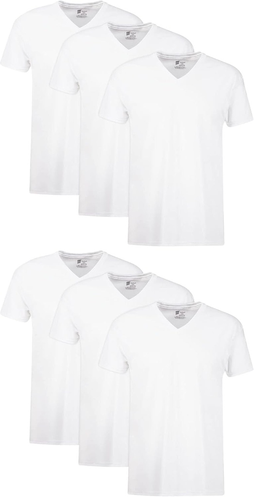 Hanes Mens Undershirt Pack, V-Neck Cotton T-Shirt, Moisture-Wicking Tees for Men, 12-Pack