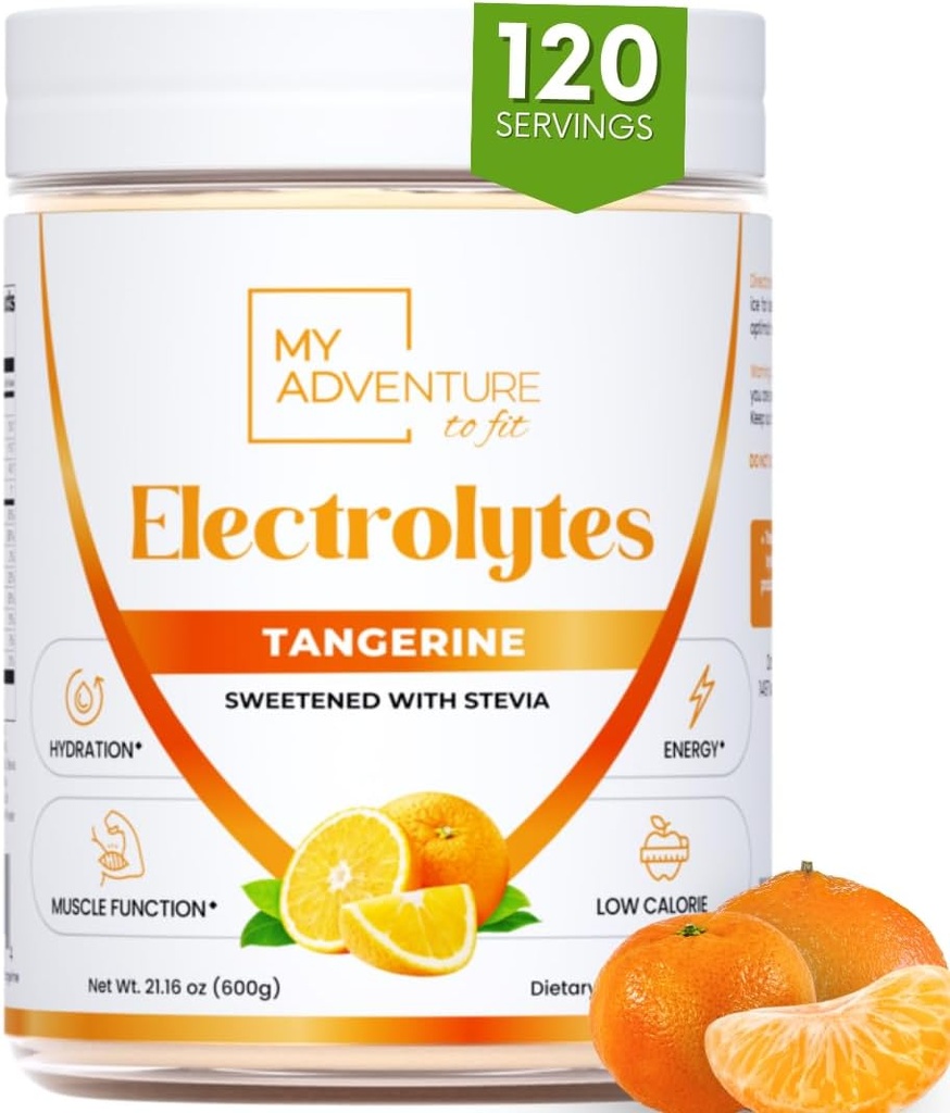 Zero Sugar - Tangerine Electrolytes Powder - Refreshing Hydration - Caffeine Free Energy with All Natural Ingredients - Vegan Keto & Paleo - Sugar Free Electrolytes Hydration Drink Mix - 120 Servings