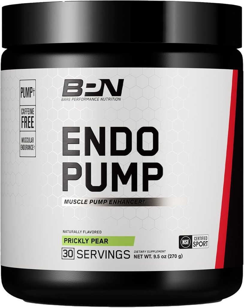 BARE PERFORMANCE NUTRITION BPN Endo Pump Pre-Workout Muscle Pump Enhancer, Increased Blood Flow/Oxygen Transport to Muscles, Prickly Pear