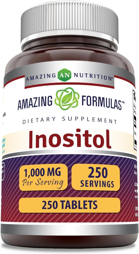 Amazing Formulas Inositol Supplement | 1000 Mg Per Serving | 250 Tablets | Non-GMO | Gluten-Free | Made in USA