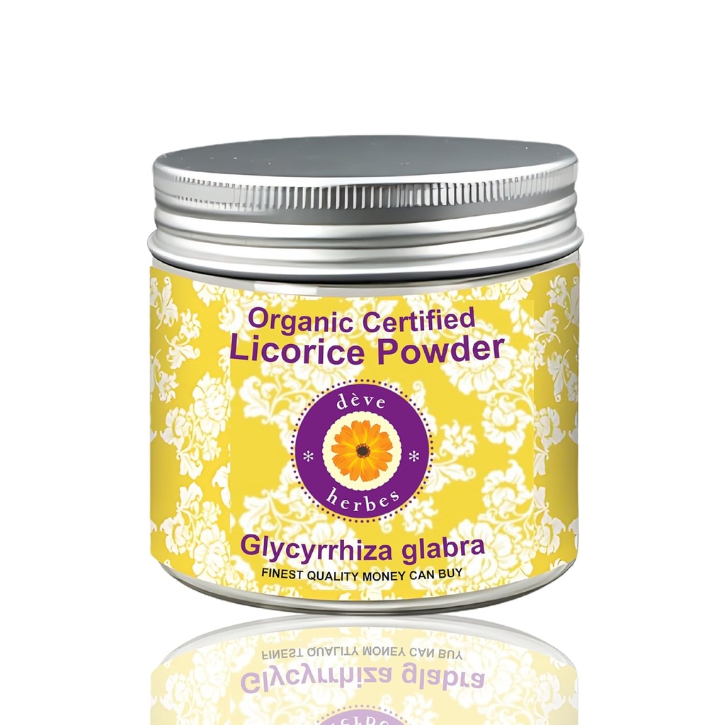Deve Herbes Pure Licorice/Liquorice Powder (Glycyrrhiza glabra) Natural Therapeutic Grade for Skin and Hair - 50gm(1.76 oz)