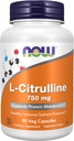 NOW Foods Supplements, L-Citrulline 750 mg, Supports Protein Metabolism*, Amino Acid, 90 Veg Capsules