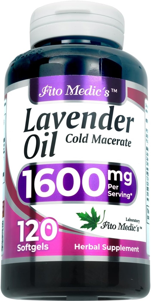 FITO MEDIC'S Lab | Lavender Pills |120 Soft gels | 1600 mg | Better Absorption | Lavender Extract | Lavanda Oil