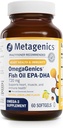 Metagenics OmegaGenics Fish Oil EPA-DHA 720 mg - High Potency Omega-3 Supplement* - Supports Heart, Joint, Brain & Immune Health* - Sustainably Sourced, Purity-Tested Fish Oil - 60 Softgels
